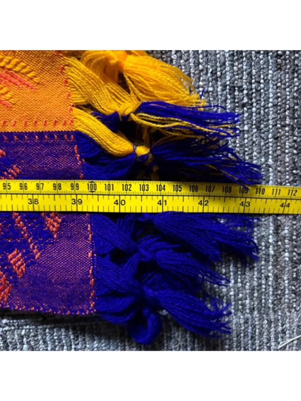 Mexican Woven Throw Colorful Aztec-Inspired Pattern Tassels 58.5 x 86 Tablecloth